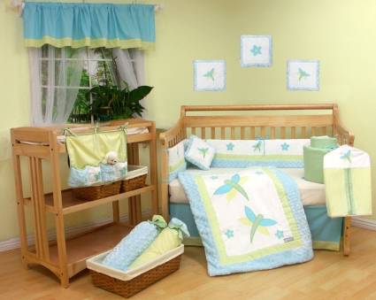 Blue Dragonfly 9pcs Baby Toddler Bedding Set