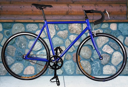 blue track bike