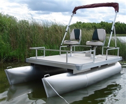 11 Ft Pontoon Boat W  Bimini Top + 2 Seats